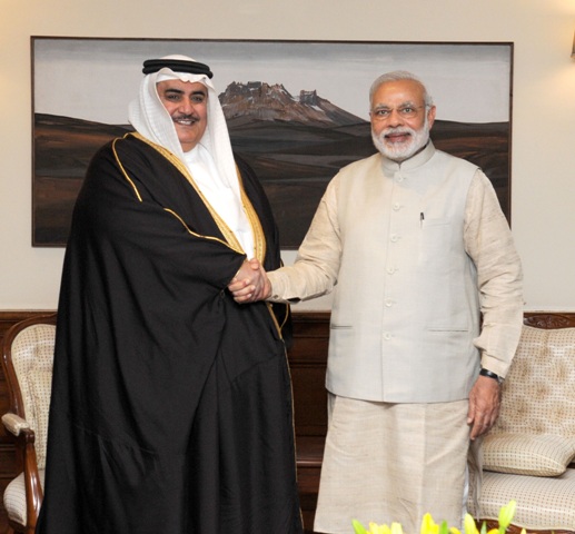 Prime Minister of India meets the Foreign Minister of Bahrain