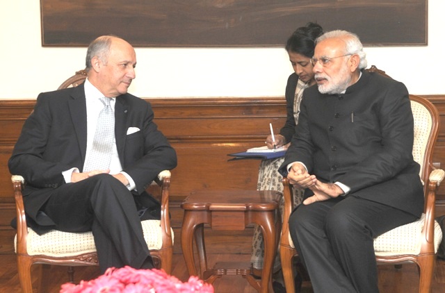 Minister of Foreign Affairs of France, calls on PM of India
