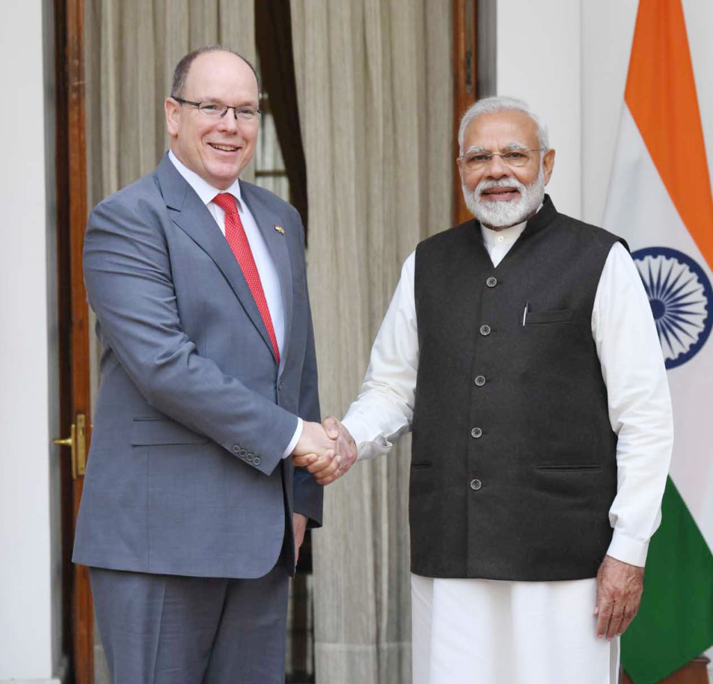 Prime Minister, Shri Narendra Modi & the Head of State of the Principality of Monaco, Prince Albert II meeting