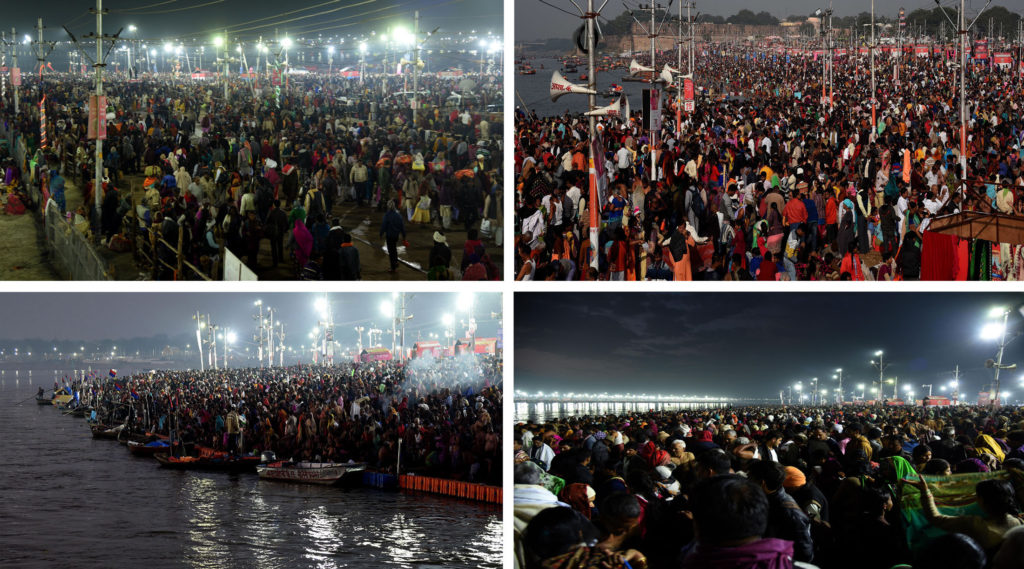 Glimpses of the Kumbh Mela 2019, on the occasion of Maghi Purnima, at Prayagraj, Uttar Pradesh on February 19, 2019.